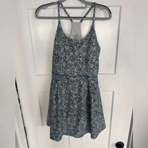 Sage Floral Print athletic Dress - Multicolor